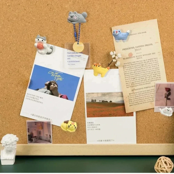 30 pcs Cat Push Pins Cute Thumbtacks Cartoon Pushpins for Cork Board Photo Memo - Picture 5 of 7